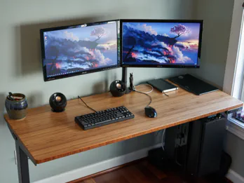 Uplift desk and computer holder