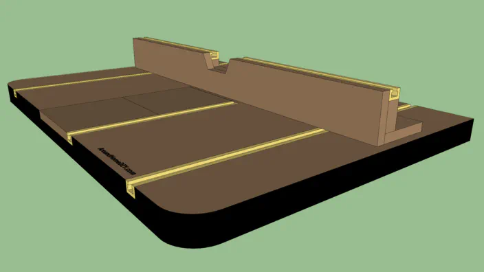 A Sketchup rendering of a drill press table.