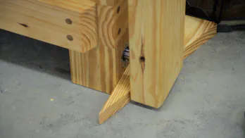 Roubo workbench leg-vise build.