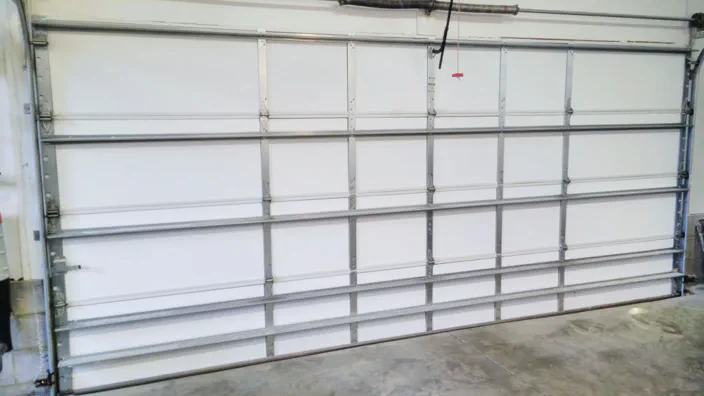 An insulated 2-car garage door.