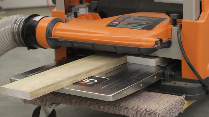 A planer is used to thickness a board.