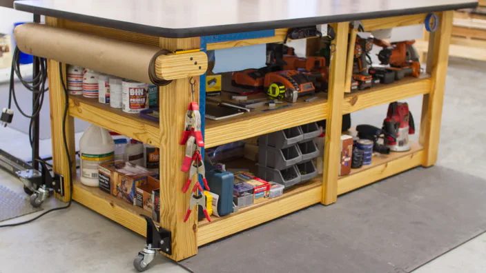A large workbench.